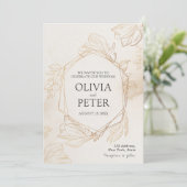 金ゴールドエレガントミニマル結婚式招待状 招待状 (スタンド正面)