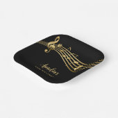 金ゴールドエレガントミュージックノート50誕生日ブラック ペーパープレート (傾斜あり)