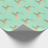 金ゴールドエレガントミントクリスマストナディアパターン ラッピングペーパー (角)