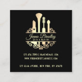 金ゴールドエレガントメイクアップツール美しい業界 スクエア名刺 (裏面)