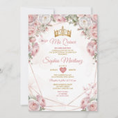 金ゴールドエレガントメキシカンピンクの花キンセアニラ 招待状 (正面)