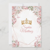 金ゴールドエレガントメキシカンピンクの花キンセアニラ 招待状 (裏面)