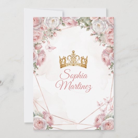 金ゴールドエレガントメキシカンピンクの花キンセアニラ 招待状 (裏面)