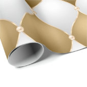 金ゴールドエレガントメタリックグラムクリスマスホリデー ラッピングペーパー (ロールコーナー)