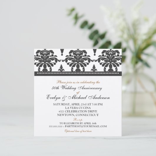 金ゴールドエレガントメタリック50周年記念パーティー 招待状 (スタンド正面)