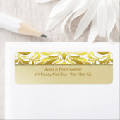 金ゴールドエレガントメタルダマスウェディング住所 シール (インサイチュ)