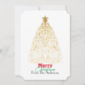 金ゴールドエレガントメリークリスマスのフィリーグリー サンキューカード (正面)