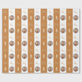 金ゴールドエレガントメリークリスマスカスタムフォトラッピング ラッピングペーパー (フラット)