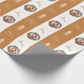 金ゴールドエレガントメリークリスマスカスタムフォトラッピング ラッピングペーパー (角)