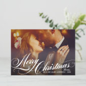 金ゴールドエレガントメリークリスマススクリプトの写真 シーズンカード (スタンド正面)