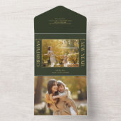 金ゴールドエレガントメリークリスマスタイポグラフィ写真 オールインワン招待状 (内側)