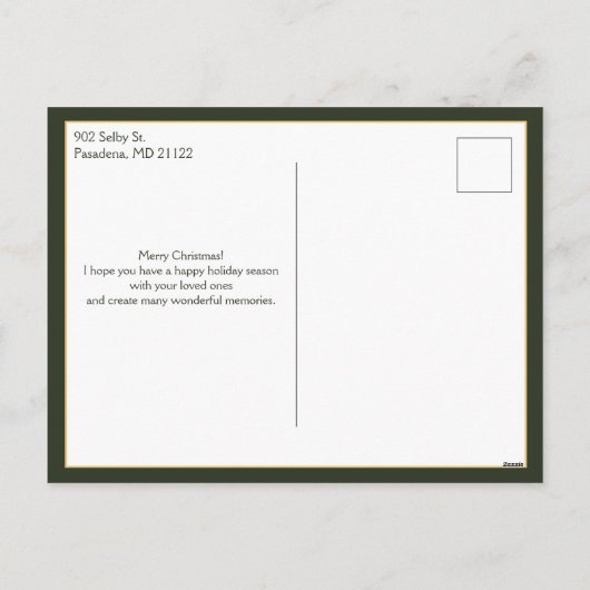 金ゴールドエレガントメリークリスマスタイポグラフィ写真 シーズンポストカード (裏面)