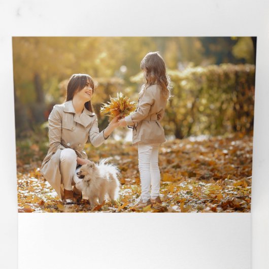 金ゴールドエレガントメリークリスマスタイポグラフィ写真 三つ折りクリスマスカード (内部最初)