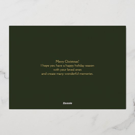 金ゴールドエレガントメリークリスマスタイポグラフィ写真 箔シーズンカード (裏面)