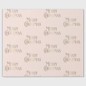 金ゴールドエレガントメリークリスマスピンクホリデー ラッピングペーパー (フラット)