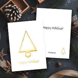 金ゴールドエレガントメリークリスマスフォイル招待状 箔招待状