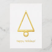 金ゴールドエレガントメリークリスマスフォイル招待状 箔招待状 (正面)