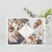金ゴールドエレガントメリークリスマスフォトフレームのコラージュ シーズンカード (スタンド正面)