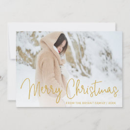 金ゴールドエレガントメリークリスマスフォト シーズンカード