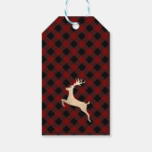 金ゴールドエレガントメリークリスマスブラック&レッドプレイド ギフトタグ (裏面)