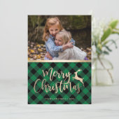 金ゴールドエレガントメリークリスマスプレドカスタム写真 シーズンカード (スタンド正面)