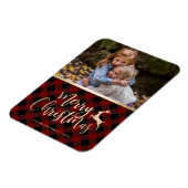 金ゴールドエレガントメリークリスマスプレドカスタム写真 マグネット (左側)