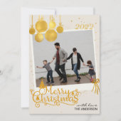 金ゴールドエレガントメリークリスマスホリデーカード シーズンカード (正面)