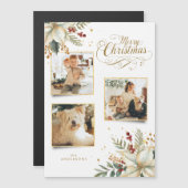 金ゴールドエレガントメリークリスマスボタニカル3 – 写真 (正面/裏面)