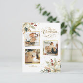 金ゴールドエレガントメリークリスマスボタニカル3 – 写真 シーズンポストカード (スタンド正面)