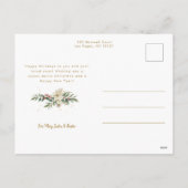 金ゴールドエレガントメリークリスマスボタニカル3 – 写真 シーズンポストカード (裏面)