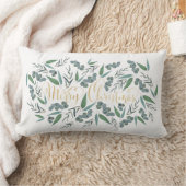 金ゴールドエレガントメリークリスマスユーカリプタスホワイト ランバークッション (ブランケット)