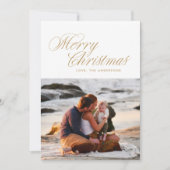 金ゴールドエレガントメリークリスマス伝統的 シーズンカード (正面)