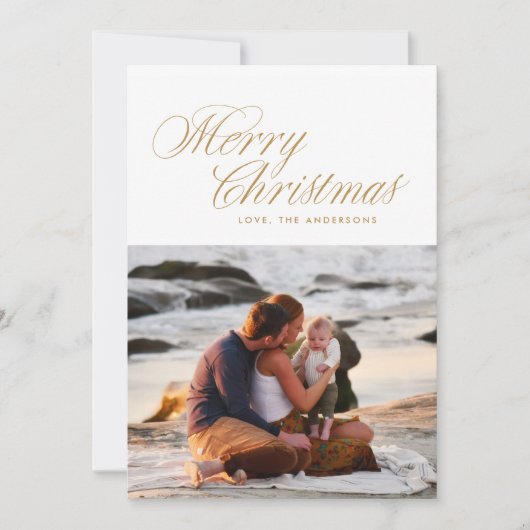 金ゴールドエレガントメリークリスマス伝統的 シーズンカード (正面)