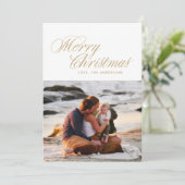 金ゴールドエレガントメリークリスマス伝統的 シーズンカード (スタンド正面)