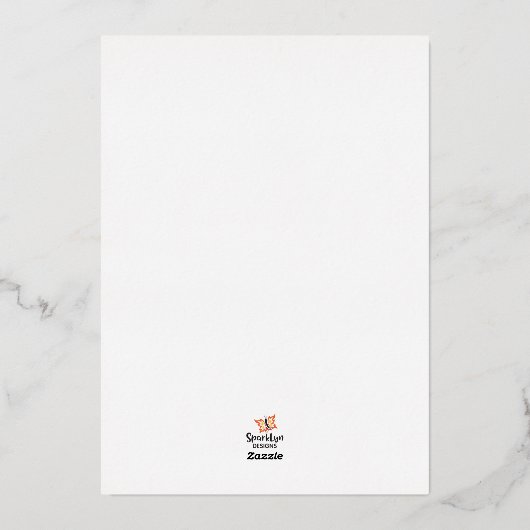 金ゴールドエレガントメリークリスマス写真コラージュ 箔シーズンカード (裏面)