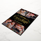 金ゴールドエレガントメリークリスマス写真コラージュ 箔シーズンカード (回転した状態)