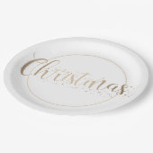 金ゴールドエレガントメリークリスマス地形 ペーパープレート (アングル)