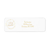 金ゴールドエレガントメリークリスマス差出人住所 ラベル (正面)