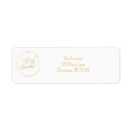 金ゴールドエレガントメリークリスマス差出人住所 ラベル