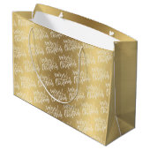 金ゴールドエレガントメリークリスマス書名付 ラージペーパーバッグ (裏面アングル)
