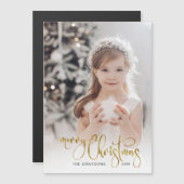 金ゴールドエレガントメリークリスマス書道写真 (正面/裏面)