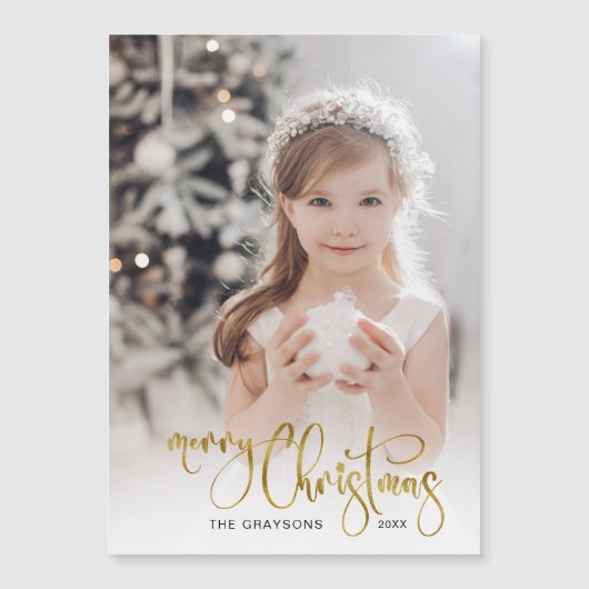 金ゴールドエレガントメリークリスマス書道写真 (正面)
