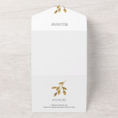 金ゴールドエレガントメリークリスマス書道写真 オールインワン招待状 (外側)