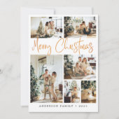 金ゴールドエレガントメリークリスマス書道写真 シーズンカード (正面)