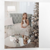 金ゴールドエレガントメリークリスマス書道写真 三つ折りカード (内部最初)