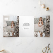 金ゴールドエレガントメリークリスマス書道写真 三つ折りカード (内部)