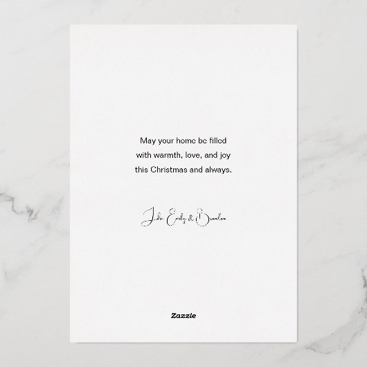 金ゴールドエレガントメリークリスマス書道写真 箔シーズンカード (裏面)