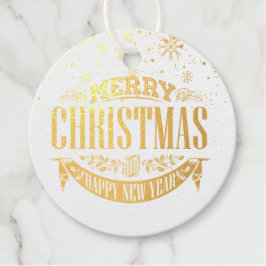 金ゴールドエレガントメリークリスマス フェイバータグ