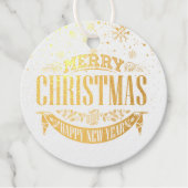 金ゴールドエレガントメリークリスマス フェイバータグ (正面)