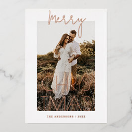 金ゴールドエレガントメリークリスマス | ミニマル写真 箔シーズンカード